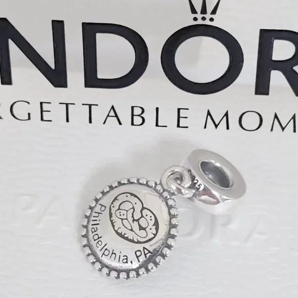 Pandora Philadelphia, PA Pretzel Exclusive Dangle Charm with box - Picture 1 of 8